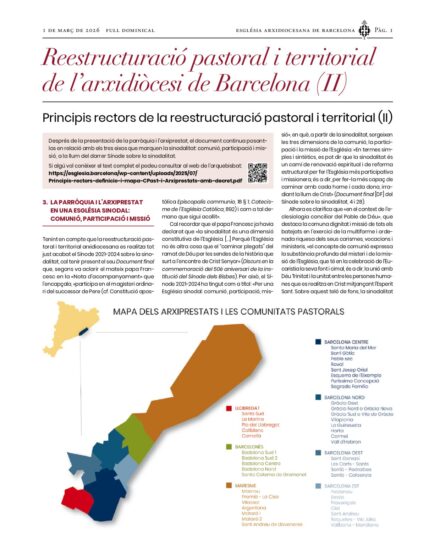 Suplemento monográfico sobre la reestructuración pastoral y parroquial (2)