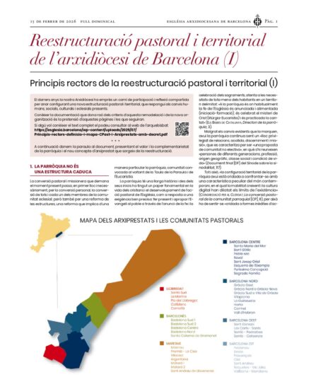Suplemento monográfico sobre la reestructuración pastoral y parroquial (1)