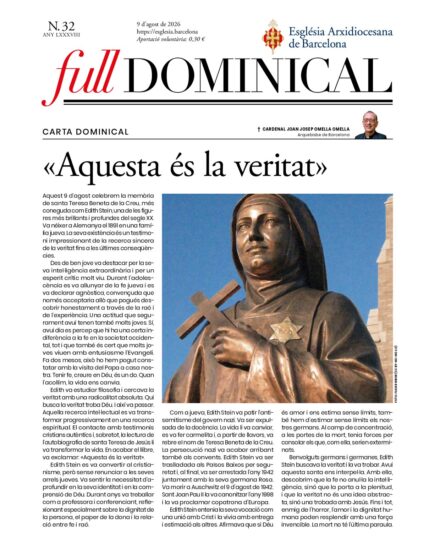 Hoja dominical del 9 de agosto de 2026